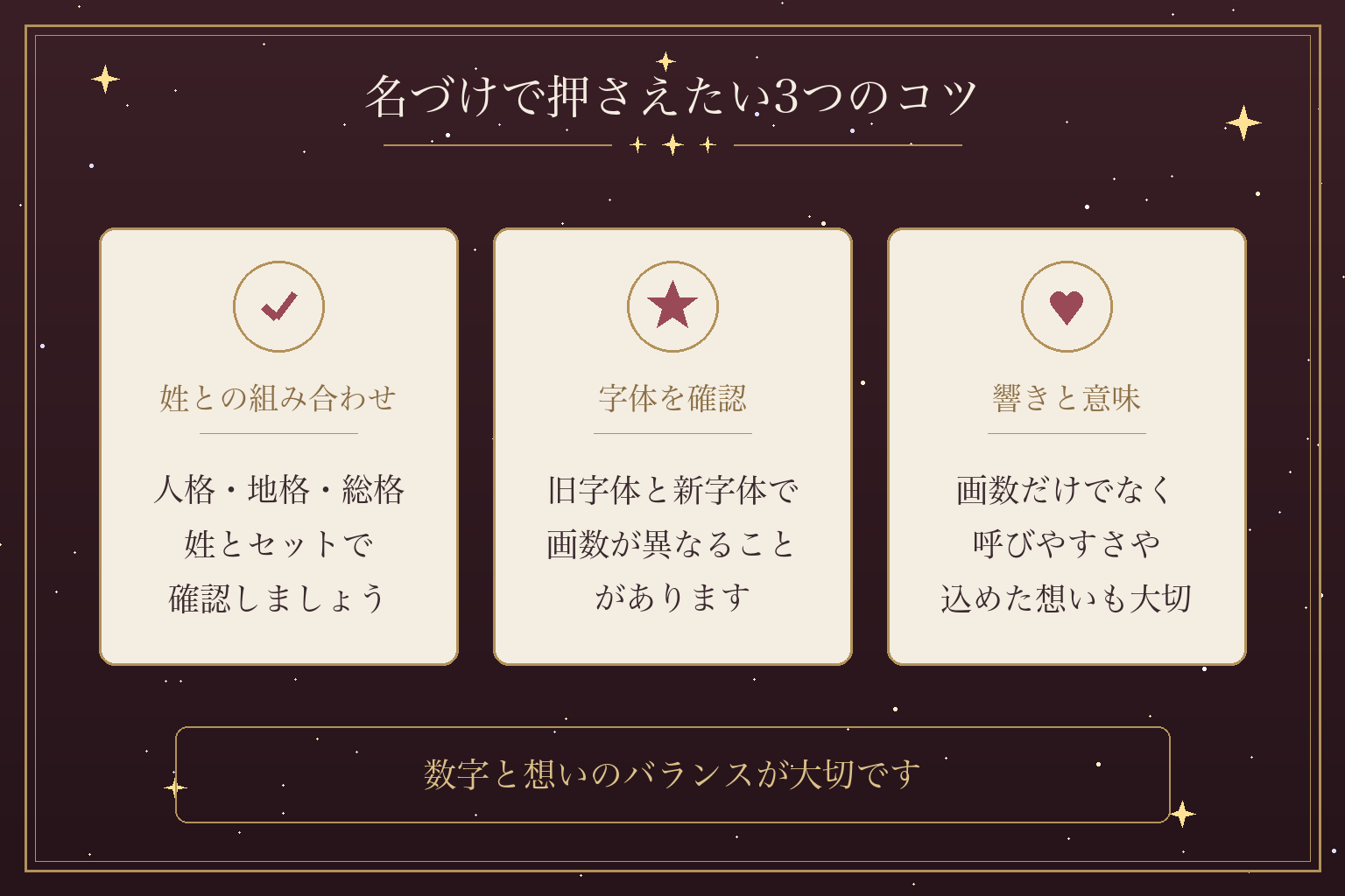 名づけで押さえたい3つのコツ